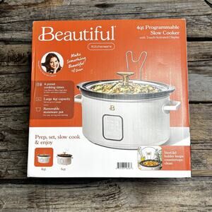 Beautiful 4Qt Slow Cooker with Touch-Activated Display Porcini Taupe